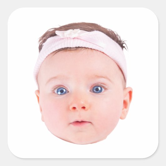 Aangepaste Face Sticker, Gepersonaliseerde Face Ph Vierkante Sticker (Voorkant)