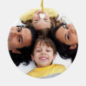 Aangepaste FAMILIE 2 Photo Gold Script Keepomwille Keramisch Ornament (Achterkant)