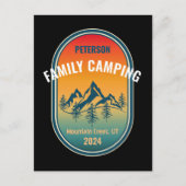 Aangepaste Familie Camping Sunset Adventure Briefkaart (Voorkant)