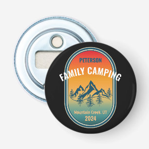 Aangepaste Familie Camping  Sunset Adventure Button Flesopener