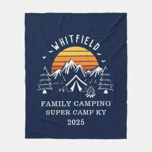 Aangepaste Familie Camping Zomervakantie Matching Fleece Deken