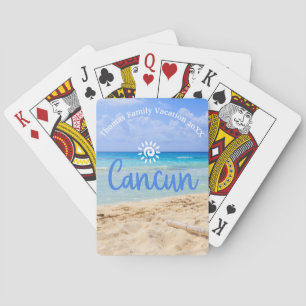 Aangepaste Familie Cancun Vakantie Souvenir Pokerkaarten