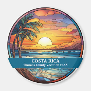 Aangepaste familie Costa Rica Trip Faux Glas in lo Magneet