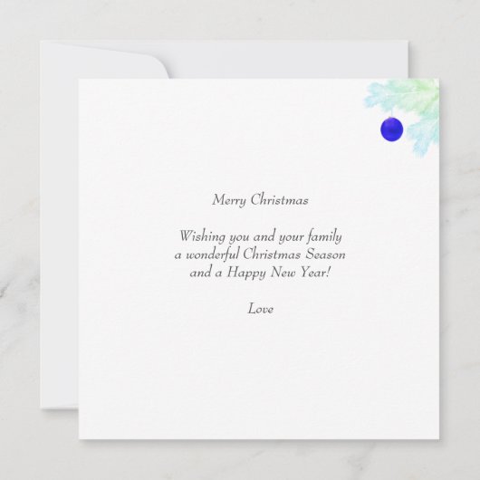 Aangepaste familie en Snowman op Sky Blue Kerstmis (Achterkant)