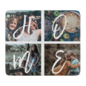 Aangepaste familie foto collage Keepomwille HOME Snijplank (Voorkant)