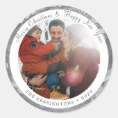 Aangepaste Familie Foto Disco Ball Sticker met Tek (Voorkant)