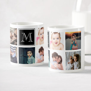 Aangepaste familie foto-inklage monogram keepomwil koffiemok