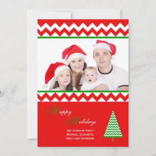 Aangepaste Familie Foto Kerst Flat Kaart