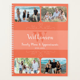 Aangepaste Familie Foto Peach Ontwerp Afspraak Planner