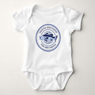 Aangepaste familie Gevist reis Blue Lake Zee Bass  Romper