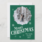 Aangepaste Familie & Hond Vrolijk Kerstkaart (Voorkant)