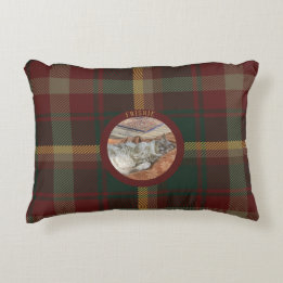 Aangepaste familie kat esdoornblad tartan bed accent kussen