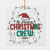 Aangepaste Familie Kerst Crew Groep Matching Naam Keramisch Ornament (Achterkant)