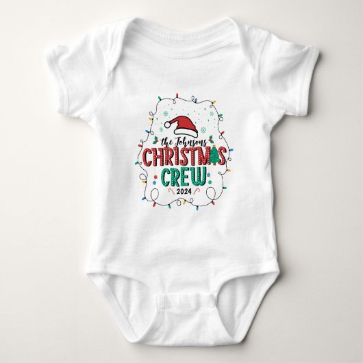 Aangepaste Familie Kerst Crew Groep Matching Naam Romper (Voorkant)