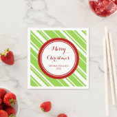 Aangepaste Familie Kerst Groene Strepen Servetten (Insitu)