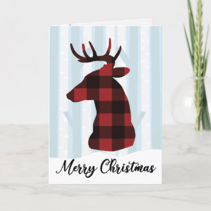 Aangepaste Familie Kerst Herten Vier-Pagina Kaart
