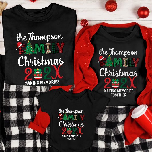 Aangepaste familie kerst maken herinneringen samen t-shirt
