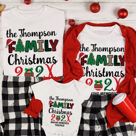 Aangepaste familie kerst maken herinneringen samen t-shirt