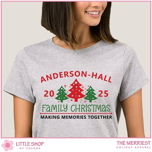 Aangepaste familie kerstboom t-shirt