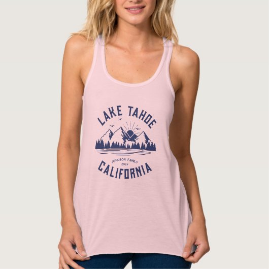 Aangepaste Familie Lake Camping Vakantie Groepen M Tanktop (Voorkant)