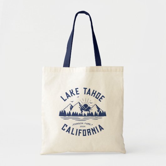 Aangepaste Familie Lake Camping Vakantie Groepen M Tote Bag (Voorkant)