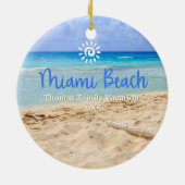 Aangepaste Familie Miami Beach Vakantie Kerstmis Keramisch Ornament (Achterkant)