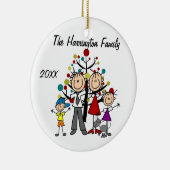 Aangepaste Familie Ouders, Meisje, Jongen, Kat Orn Keramisch Ornament (Rechts)