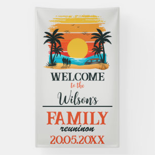 Aangepaste familie reünie strand zonsondergang pal spandoek