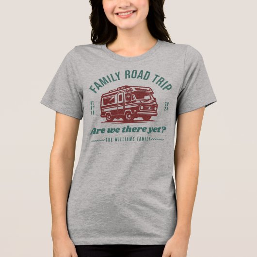 Aangepaste familie road trip matching Tri-Blend shirt (Voorkant)