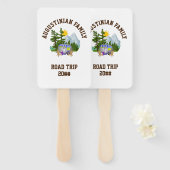 Aangepaste familie Road Trip Van Life Handwaaier (Voorkant en achterkant)