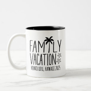 Aangepaste Familie Strand Vakantie Groep Matching Tweekleurige Koffiemok