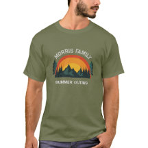 Aangepaste Familie Vakantie Retro Mountain T-shirt