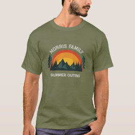 Aangepaste Familie Vakantie Retro Mountain T-shirt