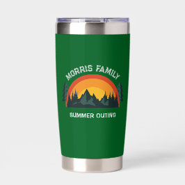 Aangepaste Familie Vakantie Retro Mountain Tumbler Geïsoleerde Drinkbeker
