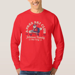 Aangepaste Familie Vrienden Groep Ski Trip Snowboa T-shirt