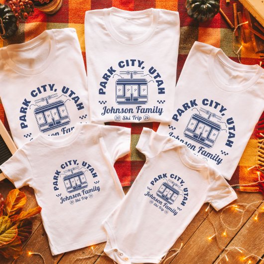 Aangepaste Familie Vrienden Skitocht Matching Groe T-shirt