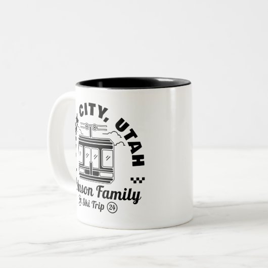 Aangepaste Familie Vrienden Skitocht Matching Groe Tweekleurige Koffiemok (Voorkant links)