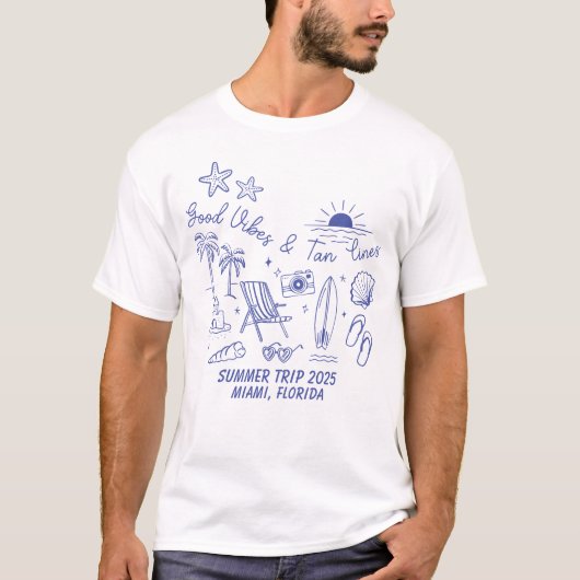 Aangepaste Familie Zomer Strandreis Groep Matching T-shirt (Voorkant)