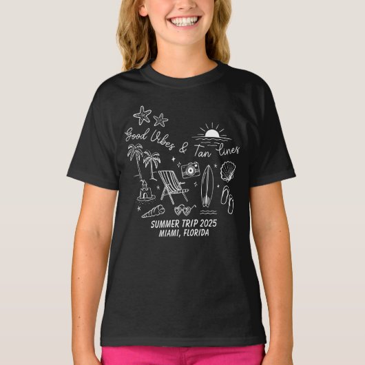 Aangepaste Familie Zomer Strandreis Groep Matching T-shirt (Voorkant)