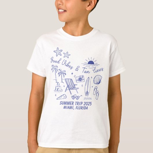 Aangepaste Familie Zomer Strandreis Groep Matching T-shirt (Voorkant)