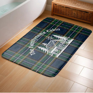 Aangepaste familiecabine tartan geruite douche badmat