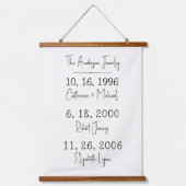 Aangepaste familiedata Keepsake Moederdag Hangend Wandkleed (Voorkant)