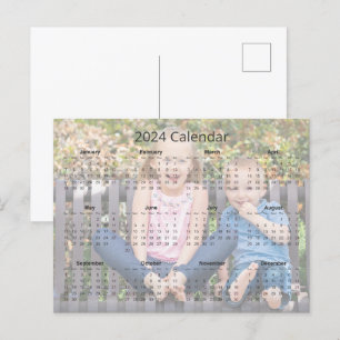 Aangepaste familiefoto 2024 Maandelijkse kalender Briefkaart