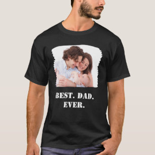 Aangepaste familiefoto Beste papa ooit Vaderdag T-shirt