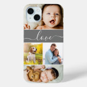 Aangepaste familiefoto collage Love Script Case-Mate iPhone Case (Achterkant)