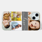 Aangepaste familiefoto collage Love Script Case-Mate iPhone Case (Achterkant (horizontaal))