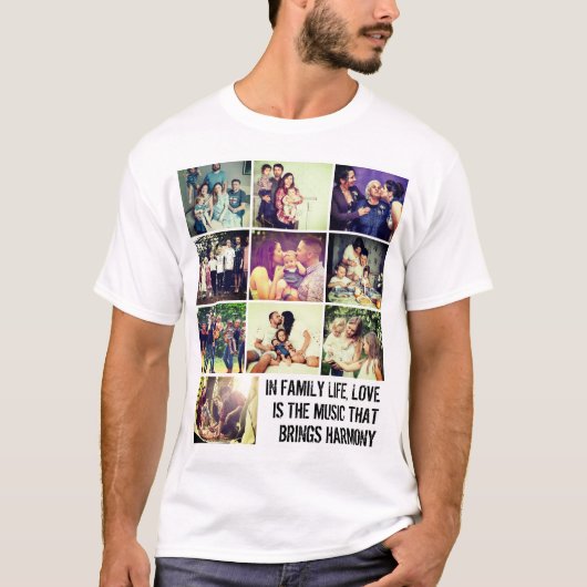 Aangepaste familiefoto-collage t-shirt (Voorkant)