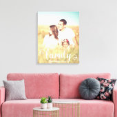 Aangepaste familiefoto en kalligrafie canvas afdruk (Insitu (Woonkamer))