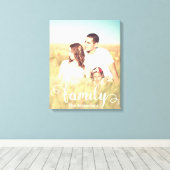 Aangepaste familiefoto en kalligrafie canvas afdruk (Insitu (Houten vloer))