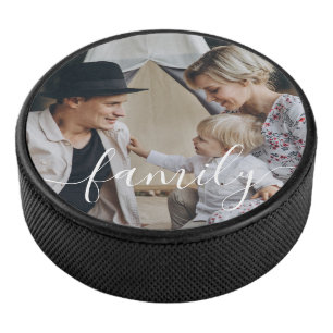 Aangepaste familiefoto hockey puck